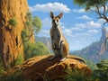 Australian Wallaby Made With Generative AI illustration
