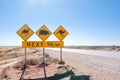 Australian wildlife crossing sign Royalty Free Stock Photo