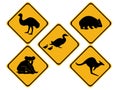 Australian wildlife road signs Royalty Free Stock Photo