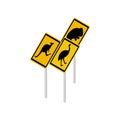 Australian wildlife road signs icon Royalty Free Stock Photo