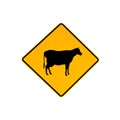 Cow warning sign Royalty Free Stock Photo