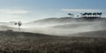 Australian windmill in fog Royalty Free Stock Photo
