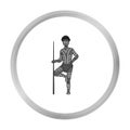 Australian aborigine icon in monochrome style isolated on white background. Australia symbol stock vector illustration. Royalty Free Stock Photo