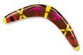 Australian Aborigine Isolated And Decorated Boomerang