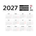 Austria Calendar 2027. Week starts from Monday.