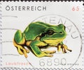 AUSTRIA - CIRCA 2008: a postage stamp printed in the Austria showing the drawing of a European tree frog Hyla arborea