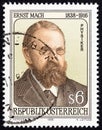AUSTRIA - CIRCA 1988: A stamp printed in Austria shows physicist and philosopher Ernst Mach, circa 1988. Royalty Free Stock Photo