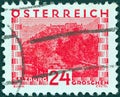 AUSTRIA - CIRCA 1929: A stamp printed in Austria shows Salzburg, circa 1929.