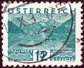 AUSTRIA - CIRCA 1929: A stamp printed in Austria shows Traunsee, circa 1929.