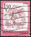 AUSTRIA - CIRCA 1974: A stamp printed in Austria from the `Views` issue shows Bludenz, circa 1974. Royalty Free Stock Photo