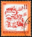 AUSTRIA - CIRCA 1976: A stamp printed in Austria from the `Views` issue shows Enns, Upper Austria, circa 1976. Royalty Free Stock Photo