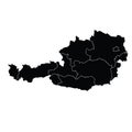 Austria country map vector with regional areas