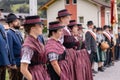 AUSTRIA, DORFGASTEIN - SEPTEMBER 24, 2023: participants in the festive village procession in honor of harvest day