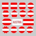 Austria Flag Collection Figure Icons Set Vector Royalty Free Stock Photo