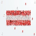 Austria Flag. A large group of people form to create the shape of the Austrian flag. Royalty Free Stock Photo