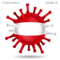 Austria flag in virus shape