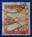 1947 Austria 40g Landscapes Used stamp Royalty Free Stock Photo