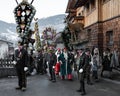 AUSTRIA, GASTEIN - January 1, 2023: Perch procession in the village of the Austrian Gastein Valley