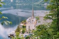 Austria, Hallstatt UNESCO historical village. Scenic picture-postcard view of famous mountain village in Austrian Alps in Royalty Free Stock Photo