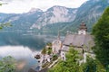 Austria, Hallstatt UNESCO historical village. Scenic picture-postcard view of famous mountain village in Austrian Alps in Royalty Free Stock Photo