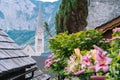 Austria, Hallstatt UNESCO historical village. Scenic picture-postcard view of famous mountain village in Austrian Alps in Royalty Free Stock Photo