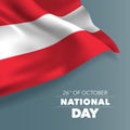 Austria happy national day greeting card, banner, vector illustration