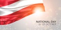 Austria happy national day vector banner, greeting card.