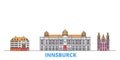 Austria, Innsburck line cityscape, flat vector. Travel city landmark, oultine illustration, line world icons Royalty Free Stock Photo