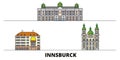 Austria, Innsburck flat landmarks vector illustration. Austria, Innsburck line city with famous travel sights, skyline Royalty Free Stock Photo