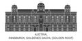 Austria, Innsburck, Goldenes Dachl Golden Roof travel landmark vector illustration