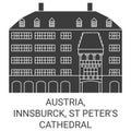 Austria, Innsburck, St Peter's Cathedral travel landmark vector illustration