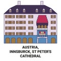 Austria, Innsburck, St Peter's Cathedral travel landmark vector illustration