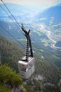 AUSTRIA - JULY 2014: people move by cable car to the Eisriesenwelt cave in July 24, 2014, located in Werfen, Austria