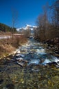 Austria - Kitzbuheler Horn and Aschauer Ache river Royalty Free Stock Photo