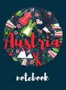 Austria Landmark Travel and Journey Infographic Vector Design. Austria country design template.