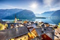 Austria landscape, Hallstatt Alp lake mountain Royalty Free Stock Photo