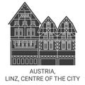 Austria, Linz, Centre Of The City travel landmark vector illustration Royalty Free Stock Photo