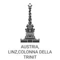 Austria, Linz,Colonna Della Trinit travel landmark vector illustration Royalty Free Stock Photo