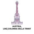 Austria, Linz,Colonna Della Trinit travel landmark vector illustration Royalty Free Stock Photo