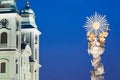 Austria,Linz,Old cathedral with Trinity Column Royalty Free Stock Photo