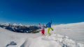 Austria - MÃÂ¶lltaler Gletscher, couple playing in the snow