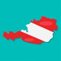 Austria map with austria national flag inside vector illustration Royalty Free Stock Photo