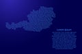 Austria map abstract schematic from blue ones and zeros binary d Royalty Free Stock Photo