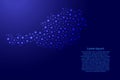 Austria map from blue and glowing space stars abstract concept geometric shape. Vector illustration Royalty Free Stock Photo
