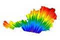 Austria - map is designed rainbow abstract colorful pattern Royalty Free Stock Photo