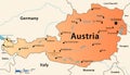 Austria map Royalty Free Stock Photo