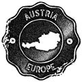 Austria map vintage stamp.