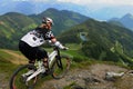 Austria: mountain biker riding downhill Spieljoch