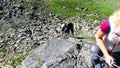 Austria. Mountain region `Stubai`. Training in rock climbing.