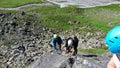 Austria. Mountain region `Stubai`. Training in rock climbing.